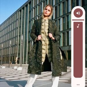 Annette Goertz Long Camo Jacket Made In Germany P2P 23 L 41.5
